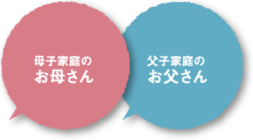 母子家庭のお母さん、父子家庭のお父さん